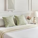 Light Green Chenille Throw Pillow Covers – Set of 2