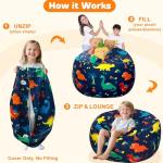 Kids' Dinosaur Bean Bag Chair with Storage