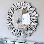 32-Inch Stereoscopic Round Wall Mirror Decor