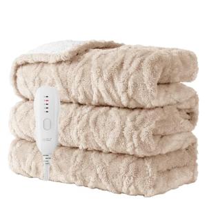 Soft Electric Heated Throw Blanket, 50"x60" Beige