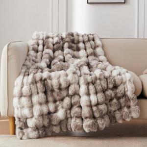 Cozy Tie Dye Faux Fur Throw Blanket 50x60
