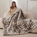 Cozy Tie Dye Faux Fur Throw Blanket 50x60