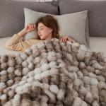 Cozy Tie Dye Faux Fur Throw Blanket 50x60