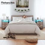 LED Nightstands Set with USB & Charging Station