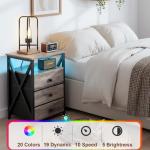 LED Nightstands Set with USB & Charging Station