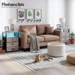 LED Nightstands Set with USB & Charging Station