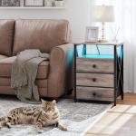 LED Nightstands Set with USB & Charging Station