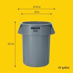 44-Gallon Heavy-Duty Round Trash Containers - Pack of 4