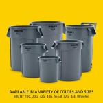 44-Gallon Heavy-Duty Round Trash Containers - Pack of 4