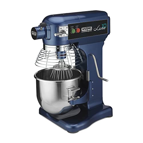 Waring Commercial WSM10L 10 qt Countertop Planetary Mixer 3/4 hp, 120v, 450W, 5-15 Phase Plug, Blue