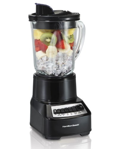 Hamilton Beach Wave Crusher Blender with 14 Functions & 40oz Glass Jar for Shakes and Smoothies, Black (54220)