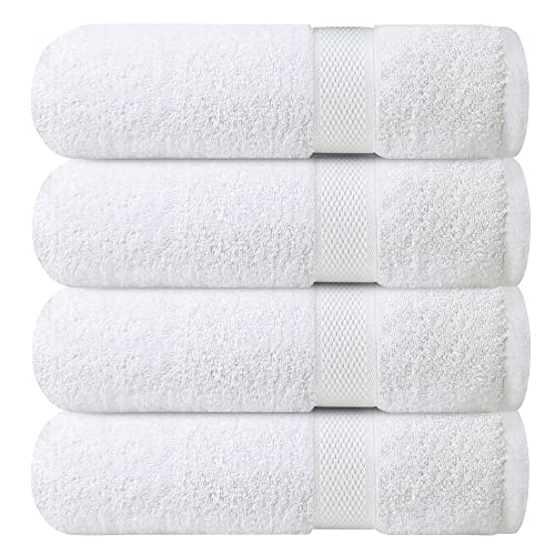 Infinitee Xclusives Premium Bath Towels Set of 4-27x54 Inches, 100% Ring-Spun Cotton, Soft, Absorbent, Quick Dry, Durable, Ideal for Daily Use