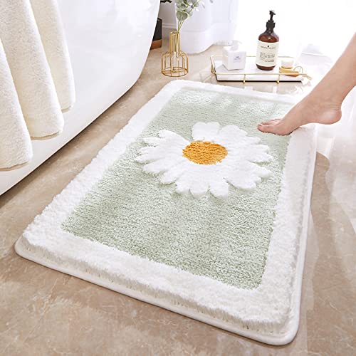 Vodiver Bathroom Rugs Mat 32x20 Inch, Green Bath Mats for Bathroom Non Slip, Ultra Soft Washable Cute and Super Absorbent Bath Rugs for Tub, Shower (20x32, Mint Green)