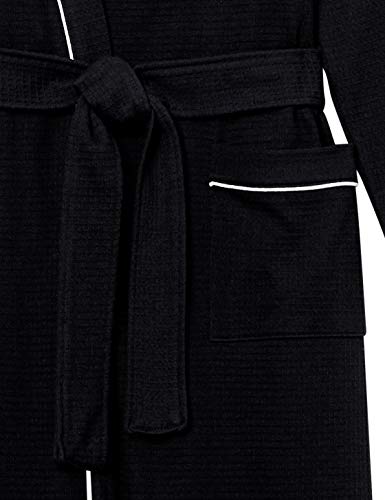 Amazon Essentials Women's Lightweight Waffle Full-Length Robe (Available in Plus Size), Black, Medium