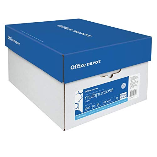 Office Depot Extra Bright Copy Paper, 8 1/2in. x 14in. Legal, 20 Lb., 90 Brightness, Case Of 10 Reams