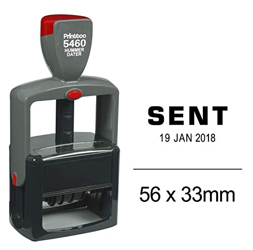 Printtoo Office Stationery Heavy Duty Dater Stamp with Sent Text Self Inking Date Rubber Stamp-Black