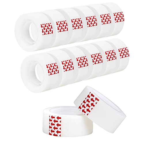 deli Invisible Tapes, 12-Rolls Invisible Tape 3/4 x 1000 Inches, Numerous Applications Stationery Transparent Tape for Office Home School