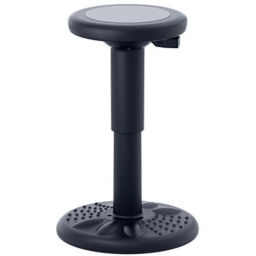 Studico ActiveChairs Adjustable Wobble Stool, Flexible Classroom Seating, Improves Focus, Posture and Helps ADHD/ADD, Sensory Chair, Active Fidget Chairs Adjusts from 16.65" to 23.75" Ages 13-18 Black
