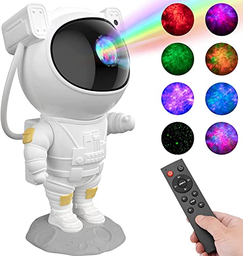 Astronaut Star Projector Night Light - Space Projector Galaxy Starry Nebula Ceiling Projection Lamp with Timer, Remote and 360°Adjustable, Gift for Kids Adults for Bedroom, Gaming Room Decor Aesthetic