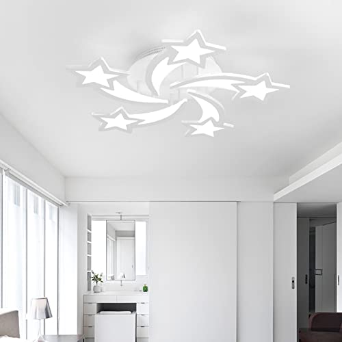 Bevenus LED Modern Ceiling Light Fixture,5 Heads Flush Mount LED Dimmable Chandelier, Ceiling Lamp with Remote/App Control. for Kid's Room,Bedroom,Living Room,Hall,Dining Room,Etc.ø12.2″/50w.