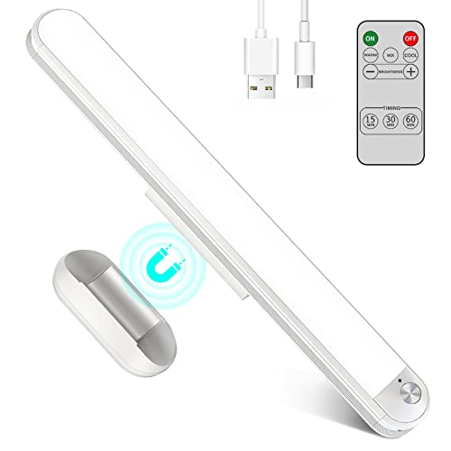 Bunk Bed Lights, 3 Colors 2400mAh 5W, Dimmable Touch 30 Led Light Bar with Remote Stick on Night Lamp for Kids, Wall Reading, Headboard, Bedroom, Rechargeable Under Cabinet Lighting