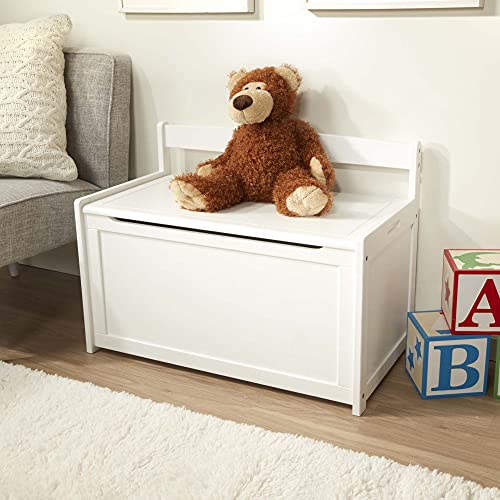 Melissa & Doug Wooden Toy Chest - White Furniture for Playroom - Kids Toy Box, Wooden Storage Organizer, Children's Furniture