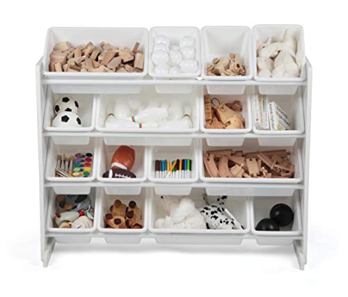 Humble Crew Extra-Large Toy Organizer, 16 Storage Bins, White/White