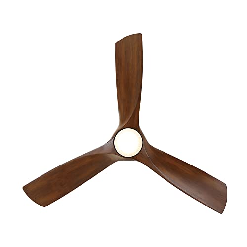Zephyr Smart Indoor and Outdoor 3-Blade Ceiling Fan 52in Matte Black Distressed Koa with 2700K LED Light Kit and Remote Control works with Alexa, Google Assistant, Samsung Things, and iOS or Android App