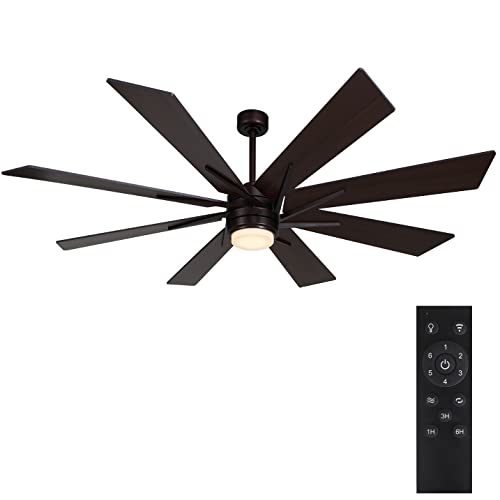 72 Inch Indoor Ceiling Fan with Light and Remote, Reversible DC Silent Motor, 110V ETL Listed for Living Room, Dining Room, Bedroom, Basement, Kitchen, Oil-Rubbed Bronze