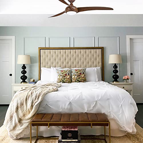 MINKA-AIRE F848-DK Light Wave LED 65" Brown Low Profile Ceiling Fan with Light, Remote Control and 3.5 Inch Downrod