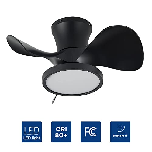 ocioc Quiet Ceiling Fan with LED Light 22 inch Large Air Volume Remote Control for Kitchen Bedroom Dining room Patio
