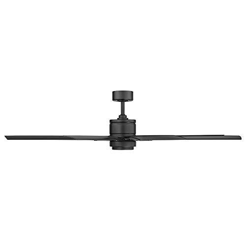 Renegade Smart Indoor and Outdoor 8-Blade Ceiling Fan 66in Matte Black with 3000K LED Light Kit and Remote Control works with Alexa, Google Assistant, Samsung Things, and iOS or Android App