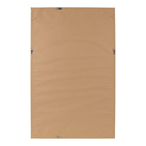 DesignOvation Bosc Framed Natural Linen Fabric Pinboard, 27.5x43.5, White