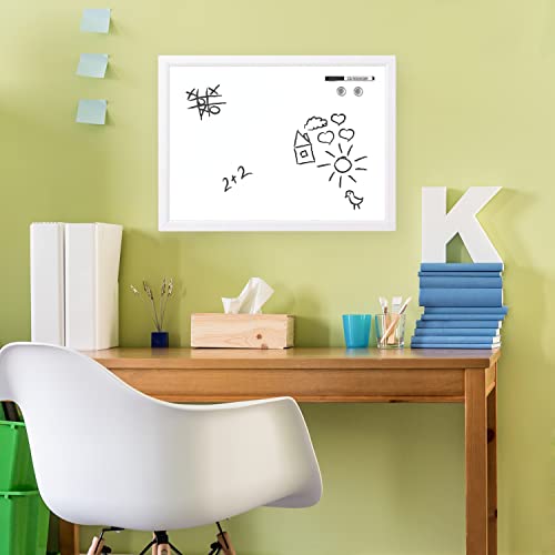 Quartet Whiteboard, Dry Erase Board, Magnetic, 17" x 23", 1 Dry Erase Marker and 2 Magnets, White Frame (MDW1723W-AZS)