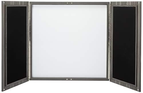 SAFCO Mayline Medina Presentation Board with Dry Erase Center Panel, Gray Steel Laminate