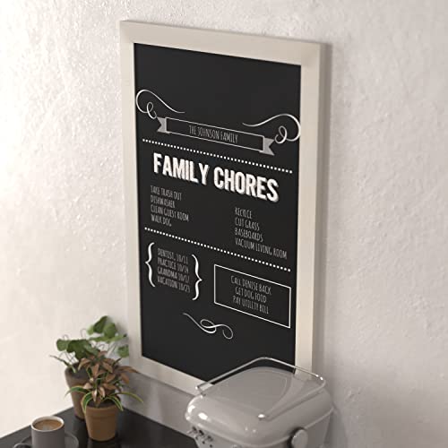 HBCY Creations Rustic Magnetic Wall Chalkboards Framed Decorative Chalkboard - Great for Kitchen Decor, Weddings, Restaurant Menus and More! (Solid White, 24 x 36 Inch)