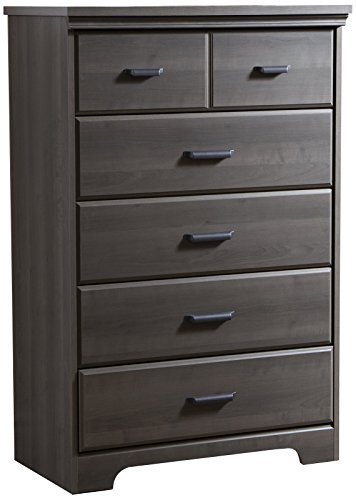 South Shore Versa Collection 5-Drawer Dresser, Gray Maple with Antique Handles