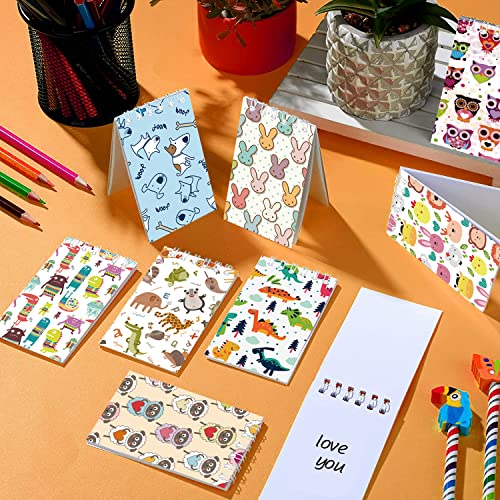 24 Pieces Novelty Cute Animal Mini Notebooks (2.36 x 3.94"）Themed Party Favor Cool Animal Notepads Spiral Pocket Notebooks Birthday Gift Teacher Classroom Rewards for Kids Adults Party Goody Bags Stuffers.