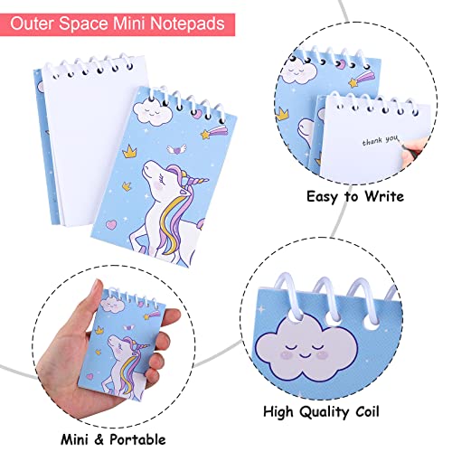 HOBBY HORSE 24 Pieces Unicorn Mini Notebooks Printed Stationery Small Unicorn Spiral Notepads in 12 Designs for Unicorn Party Favors, 3.54 x 2.36 Inch
