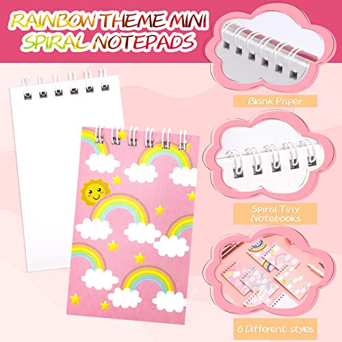 24 Pcs Mini Rainbow Notebook,Rainbow Mini Notepads for Kids,Mini Spiral Notebooks,2.36 x 3.94 Inch Rainbow Pocket Notebooks for Girls Kids Classroom Birthday Rainbow Party Favors