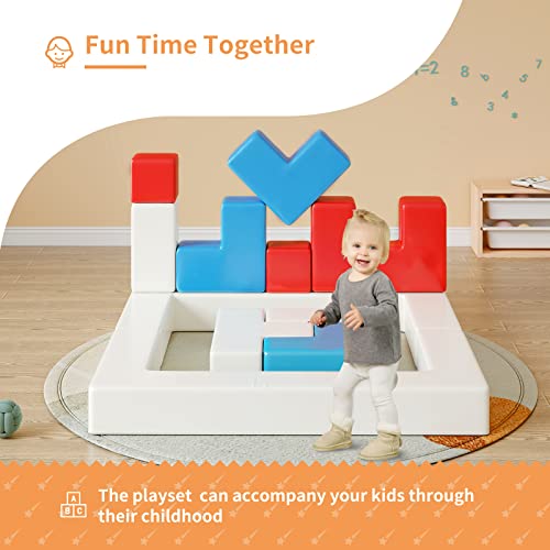 linor Kids Couch Sofa Modular Toddler Couch for Bedroom Playroom, 12 Pcs Fold Out Couch Play Set for Imaginative Kids, Creative Baby Couch, Children Convertible Sofa for Activity Center
