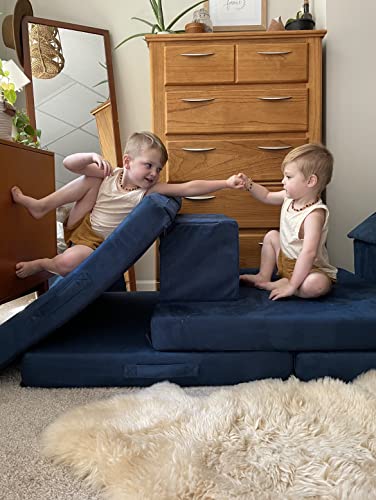 The Figgy Waterproof Play Couch Base Set 7 Piece Indoor Climbing Toy, Playroom Furniture, Kids Fort, or Kids Bedroom Furniture. Montessori-Inspired Kids Modular Sofa.