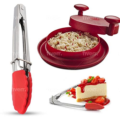 Castle Fit - Chicken Shredder Tool with Silicone Tipped Tongs - Chicken Shredder Tool Twist and Meat Shredder Tool decreases meal prep time and clean up - Amish Chicken Shredder is safe and convenient