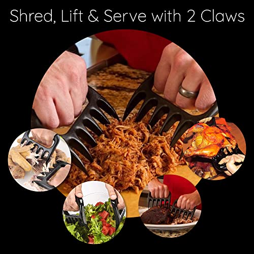 3 PCS Chicken Shredder,Shredder Pro Bowl with Meat Claws,Meat Shredder Tool with Handles,Heat Resistant Bear Claws for Shredding Meat,Meat Shredder,Chicken Tool,Non-Skid Chicken Shredder,black