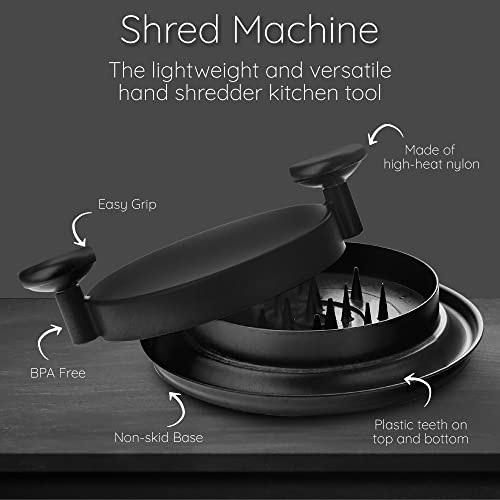 3 PCS Chicken Shredder,Shredder Pro Bowl with Meat Claws,Meat Shredder Tool with Handles,Heat Resistant Bear Claws for Shredding Meat,Meat Shredder,Chicken Tool,Non-Skid Chicken Shredder,black