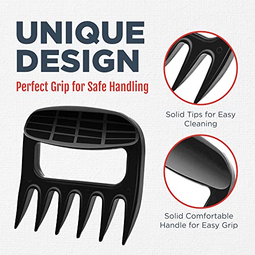 Culinary Couture Black Meat Claws for Shredding and Mixing, Shredding Claws for Pulled Pork, Chicken Shredder Tool, BBQ Claws for Shredding Meat, White Elephant Gift Ideas, Stocking Stuffer for Cooks