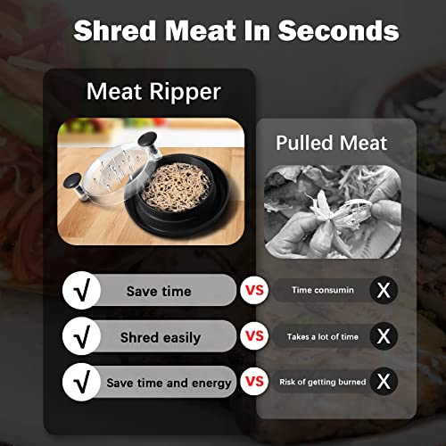 Chicken Shredder Shred Machine, Large Meat Shredder Machine, Chicken Shredding Tool with Clear Cover and Non-Skid Base, Ergonomic Handle,Shred Machine Tool for Pork, Beef and Chicken,Dishwasher Safe