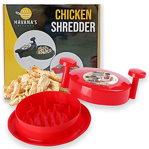 Havana's Kitchen Chicken Shredder - Perfect Meat Shredder Tool Machine with Handle, Chicken Shredder Tool with Anti-Slip Handles, BPA Free, Suitable for Grinding Pork, Beef, & Chicken (Red)