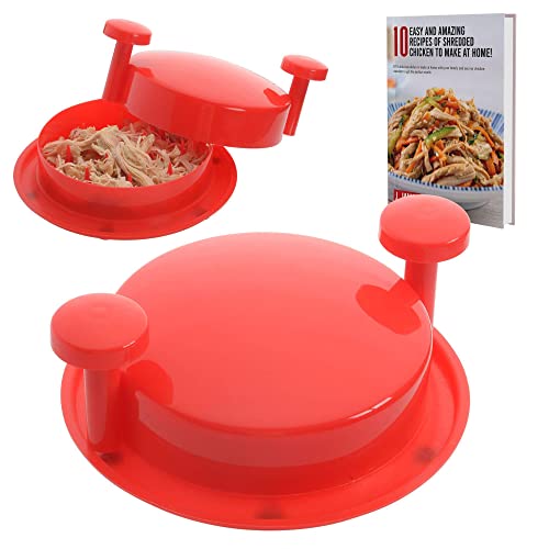 KAPUNI –Chicken Shredder Tool Twist Meat Shredder Tool Chicken Shredding Tool Chicken with Handles and Non-Skid Base, Suitable for Pork, Beef and Chicken (Red)