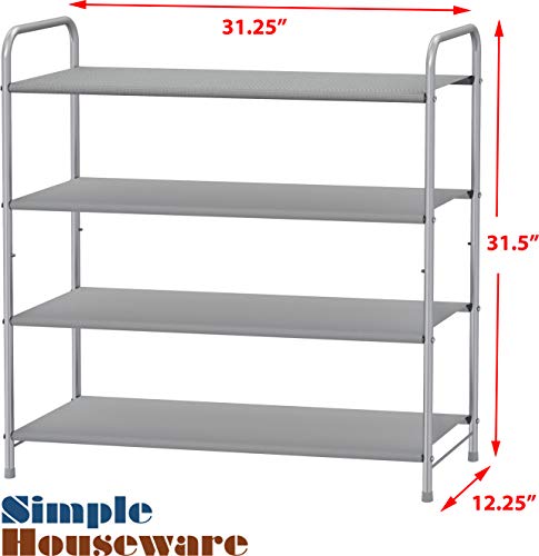 Simple Houseware 4-Tier Shoe Rack Storage Organizer 20-Pair, Grey